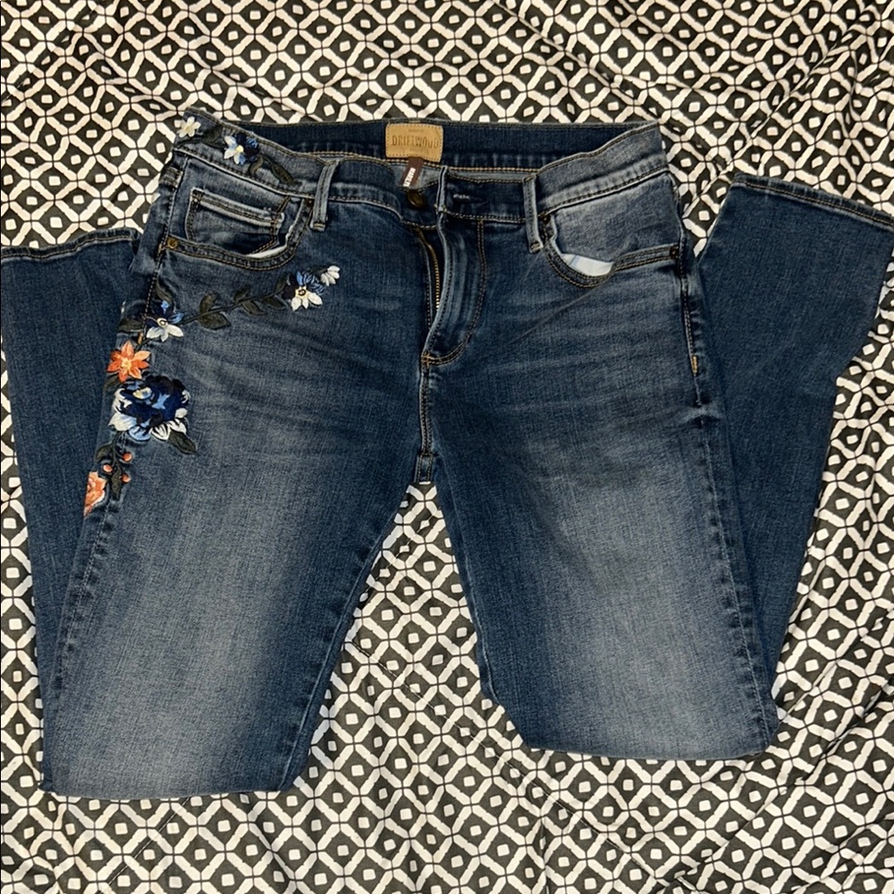 DRIFTWOOD Blue Skinny Jeans with Vintage Distressing